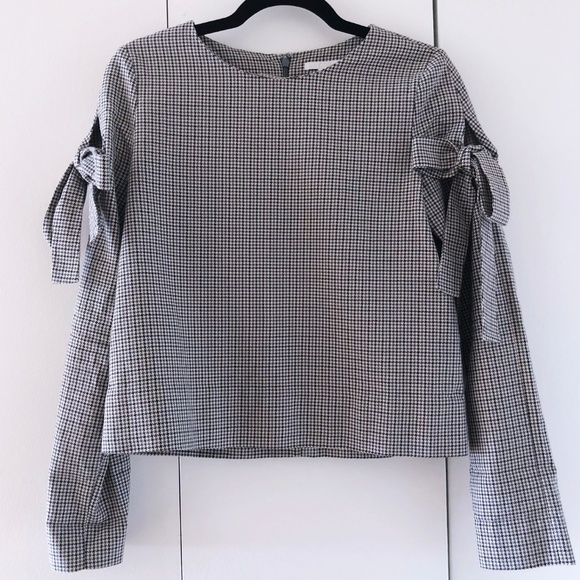 COS houndstooth top with sleeve ties - Picture 4 of 7